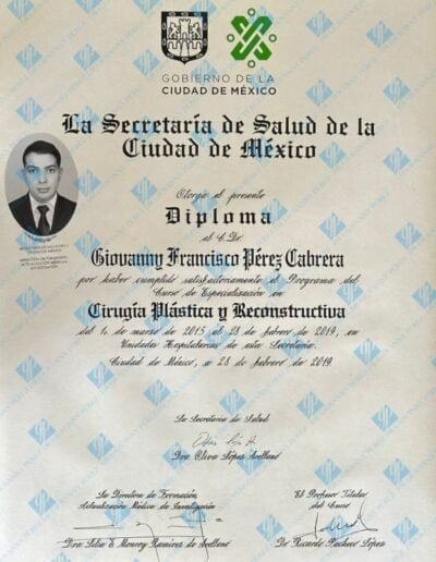 Cirugía plástica de la secretaria de salud de Mexico (salud pública)